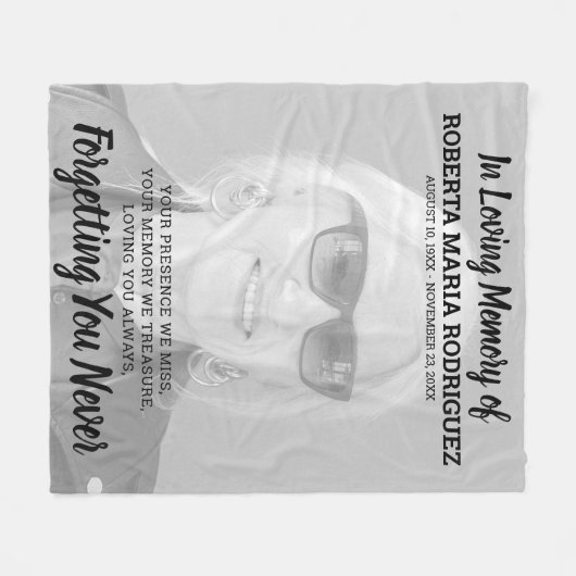 Memorial Large Photo Fleece Deken (Voorkant (Horizontaal))