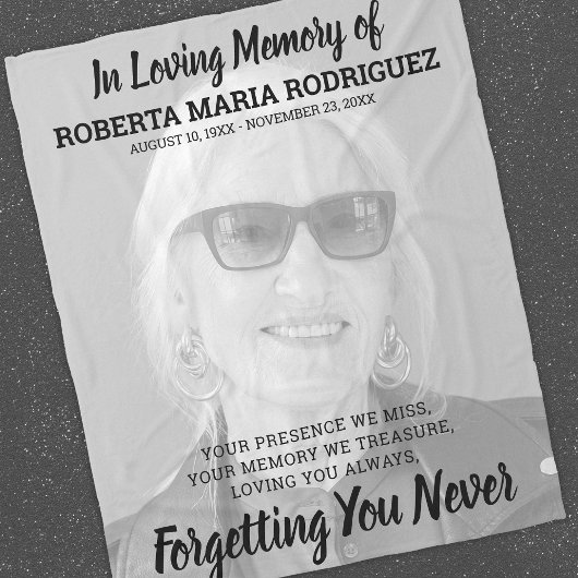 Memorial Large Photo Fleece Deken