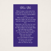 Memorial Lavender Peach Rozen Funeral Prayer Kaart (Achterkant)