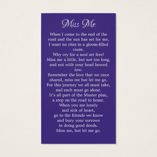 Memorial Lavender Peach Rozen Funeral Prayer Kaart (Achterkant)