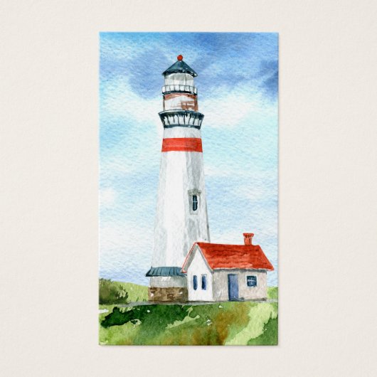 Memorial Lighthouse Funeral Prayer Kaart Landscape (Voorkant)