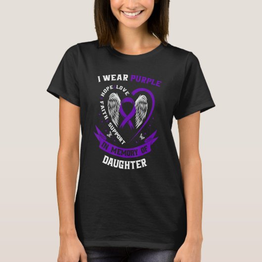 Memorial Loss of Daughter Epilepsy Awareness Pur T-shirt (Voorkant)