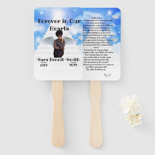 Memorial Lost of a Loved One Handwaaier (Voorkant en achterkant)