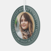 Memorial Loved Beyond Words Elegant Chic Glas Ornament (Voorkant links)
