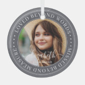 Memorial Loved Beyond Words Elegant Chic Photo Glas Ornament (Voorkant)