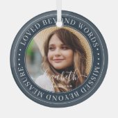 Memorial Loved Beyond Words Elegant Chic Photo Glas Ornament (Voorkant)