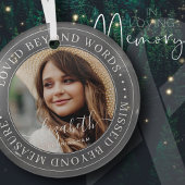 Memorial Loved Beyond Words Elegant Chic Photo Glas Ornament