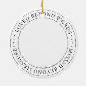 Memorial Loved Beyond Words Elegant Chic Photo Keramisch Ornament (Achterkant)