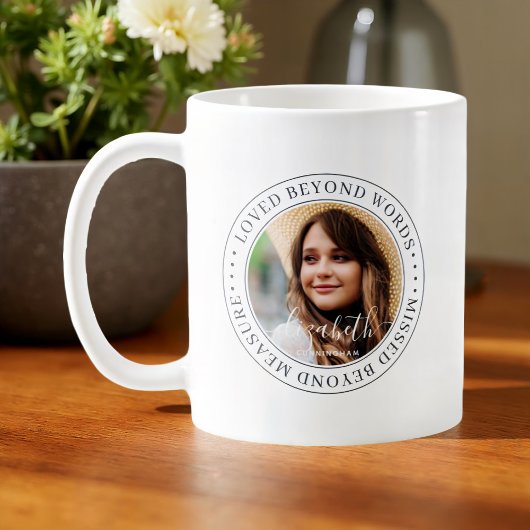 Memorial Loved Beyond Words Elegant Chic Photo Koffiemok