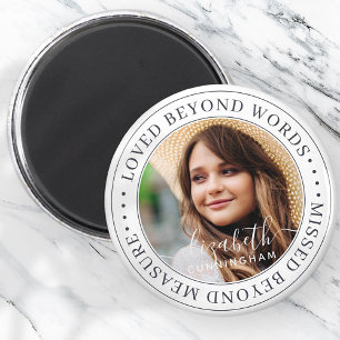 Memorial Loved Beyond Words Elegant Chic Photo Magneet