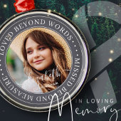 Memorial Loved Beyond Words Elegant Chic Photo Metalen Ornament