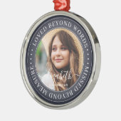 Memorial Loved Beyond Words Elegant Chic Photo Metalen Ornament (Links)