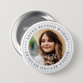Memorial Loved Beyond Words Elegant Chic Photo Ronde Button 7,6 Cm (Voorkant /achterkant)