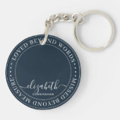 Memorial Loved Beyond Words Elegant Chic Photo Sleutelhanger (Achterkant)