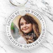 Memorial Loved Beyond Words Elegant Chic Photo Sleutelhanger