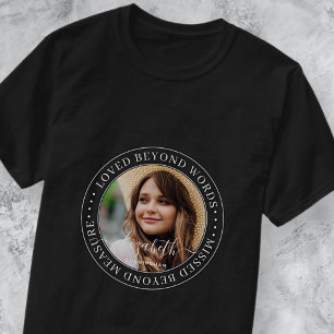 Memorial Loved Beyond Words Elegant Chic Photo T-S T-shirt