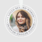 Memorial Loved Beyond Words Simple Chic Photo Ornament (achterkant)