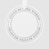Memorial Loved Beyond Words Simple Chic Photo Ornament (voorkant)