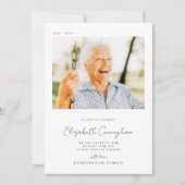 Memorial Loving Memory Elegant Simple Moderne Phot Bedankkaart (Voorkant)