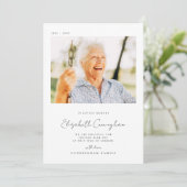 Memorial Loving Memory Elegant Simple Moderne Phot Bedankkaart (Staand voorkant)