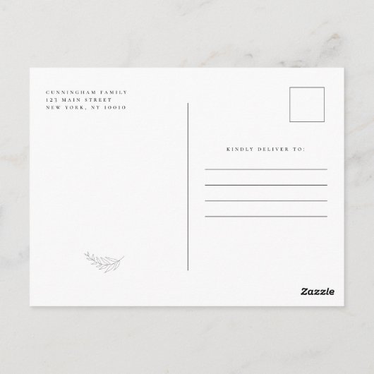 Memorial Loving Memory Elegant Simple Moderne Phot Briefkaart (Achterkant)