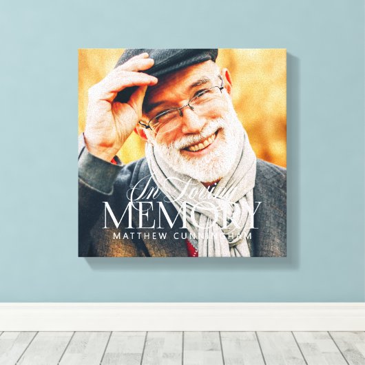 Memorial Loving Memory Simple Moderne Photo Canvas Afdruk (Insitu (Houten vloer))