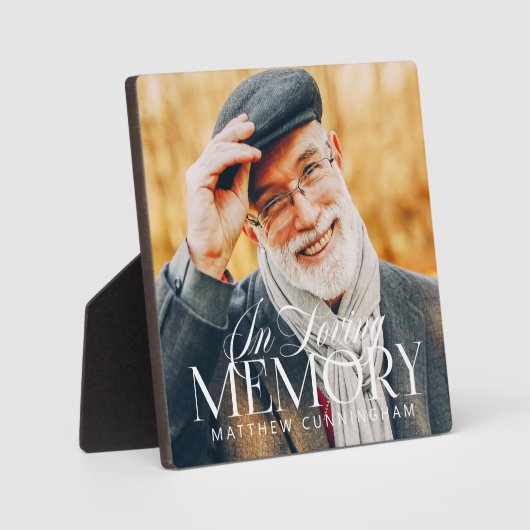 Memorial Loving Memory Simple Moderne Photo Fotoplaat (Voorkant)