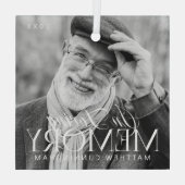 Memorial Loving Memory Simple Moderne Photo Glas Ornament (Achterkant)