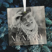 Memorial Loving Memory Simple Moderne Photo Glas Ornament