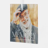 Memorial Loving Memory Simple Moderne Photo Glas Ornament (Voorkant links)