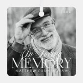 Memorial Loving Memory Simple Moderne Photo Metalen Ornament (Voorkant)