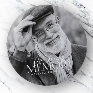 Memorial Loving Memory Simple Moderne Photo Ronde Button 5,7 Cm