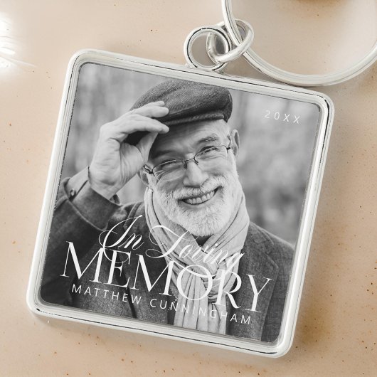Memorial Loving Memory Simple Moderne Photo Sleutelhanger