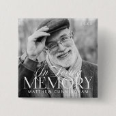Memorial Loving Memory Simple Moderne Photo Vierkante Button 5,1 Cm (Voorkant)