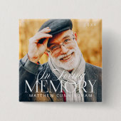 Memorial Loving Memory Simple Moderne Photo Vierkante Button 5,1 Cm (Voorkant)