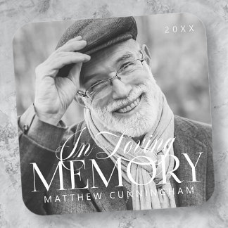 Memorial Loving Memory Simple Moderne Photo Vierkante Sticker