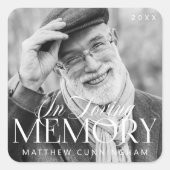 Memorial Loving Memory Simple Moderne Photo Vierkante Sticker (Voorkant)