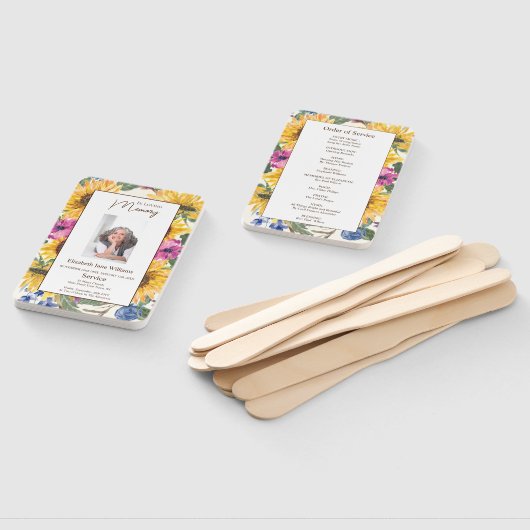 Memorial Loving Memory Zonnebloem Orde van Service Handwaaier (Niet-gemonteerd)