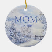 Memorial Ma Winter Forest Kerstfeestdag Keramisch Ornament (Voorkant)