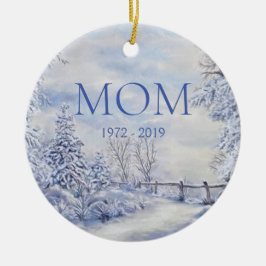Memorial Ma Winter Forest Kerstfeestdag Keramisch Ornament