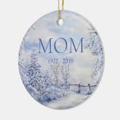 Memorial Ma Winter Forest Kerstfeestdag Keramisch Ornament (Links)