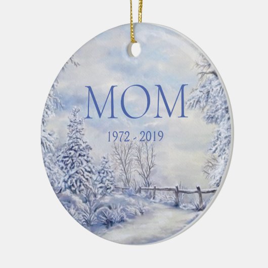 Memorial Ma Winter Forest Kerstfeestdag Keramisch Ornament (Links)