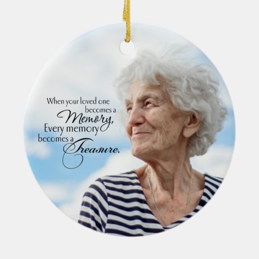 Memorial Ma Winter Forest Kerstfeestdag Keramisch Ornament (Achterkant)