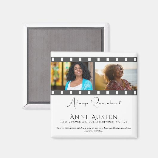 Memorial Magnet – Personalized Tribute Keepsake (Voorkant / Achterkant)