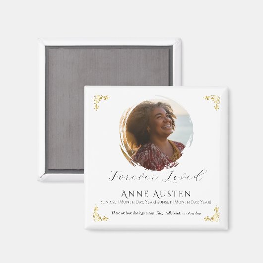 Memorial Magnet – Personalized Tribute Keepsake (Voorkant / Achterkant)