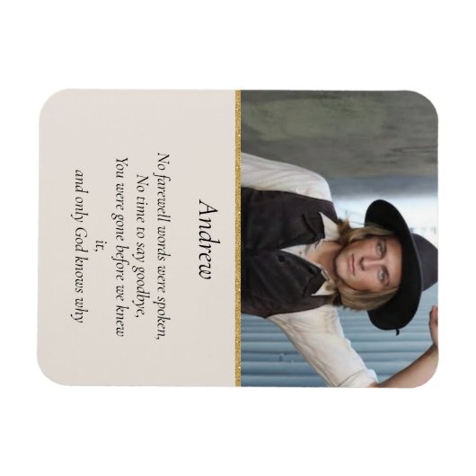 Memorial Magnet voor een plotselinge dood Magneet (Horizontaal)