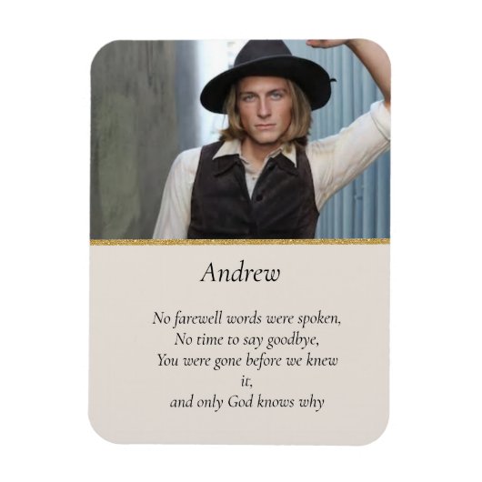 Memorial Magnet voor een plotselinge dood Magneet (Verticaal)