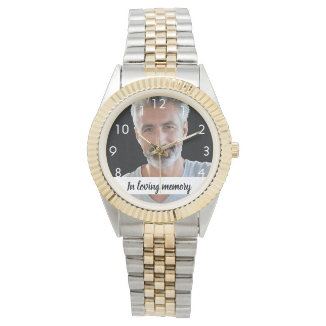 Memorial male foto loving memory horloge (Voorkant)