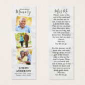 Memorial Marble 3 Photo Funeral Prayer Bladwijzer Mini Visitekaartjes (Voorkant /achterkant)