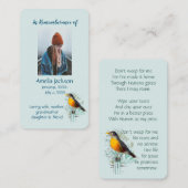 Memorial Memory Card American Robin Christelijk Visitekaartje (Voorkant / Achterkant)
